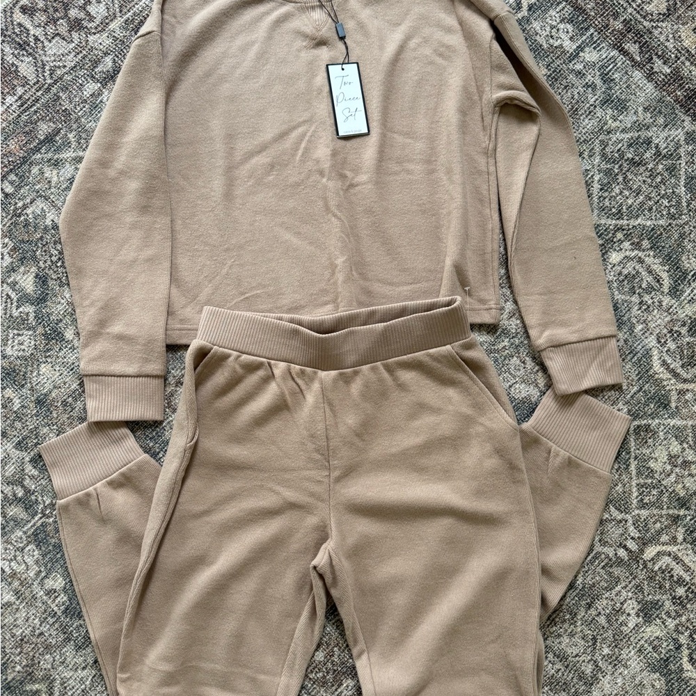 Tan Two-Piece Lounge Set